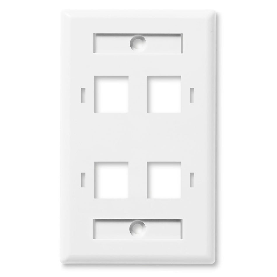 Newlink Wall Plate 4-port Single Snap White