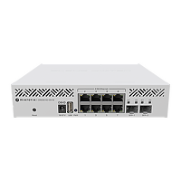 Mikrotik Cloud Router Switch 310-8G+2S+IN with 800MHz CPU, 256MB RAM, 8x 2.5GLAN ports and 2x SFP+ cages, RouterOS L5, desktop case, rackmount ears, PSU.