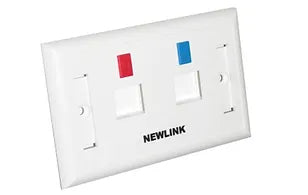 Newlink Wall Plate 2-port Single Snap White