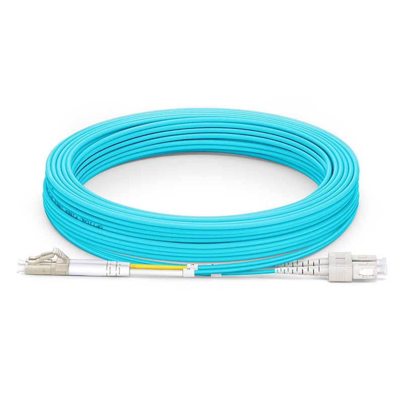 10m (33ft) LC UPC to LC UPC Duplex OM3 Multimode PVC (OFNR) 2.0mm Fiber Optic Patch Cable