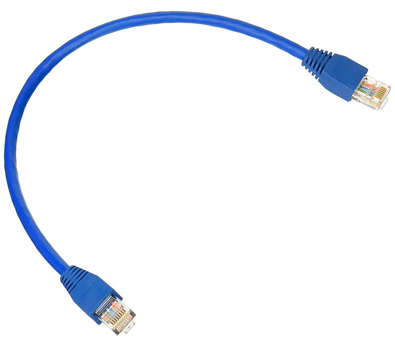 Newlink Patch Cord Cat-6A Molded 50um Gold Blue 1 ft