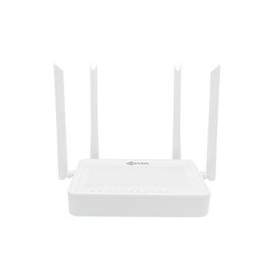 CDATA ONU Wi-Fi 6, 2.4GHz/5GHz 802.11 b/g/n/ac/ax, XPON, 4 puertos ethernet 10/100/1000, 2 puertos TEL (POTS) GPON: 2.488Gbps/1.244Gbps.