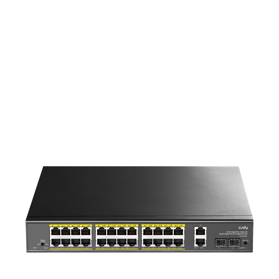 CUDY - 24-GbE PoE Switch with 2 Uplink GbE and 2 Uplink SFP