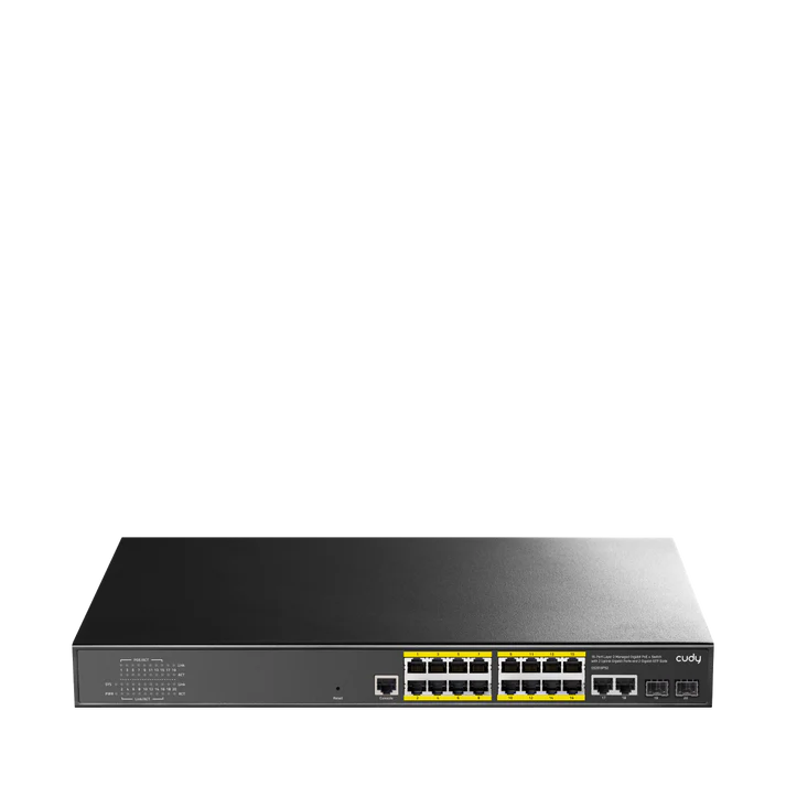 CUDY - 16-GbE PoE Switch with 2 Uplink GbE and 2 Uplink SFP