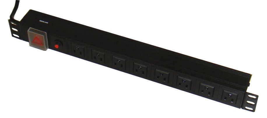 Newlink 8-Outlet Power Strip Rack Mount with thermal protector