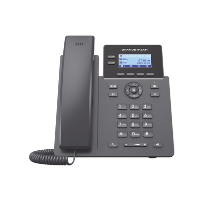 Grandstream SIP IP telephone, 10/100Mbps PoE, 132x48pixel backlit LCD screen, 2 lines/2SIP, power supply not included