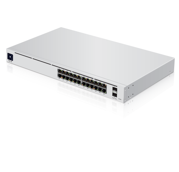 Ubiquiti - UniFi Professional 24-Port Gigabit Switch with Layer 3 Features and SFP+, 24x RJ45, 2x SFP+ ports.